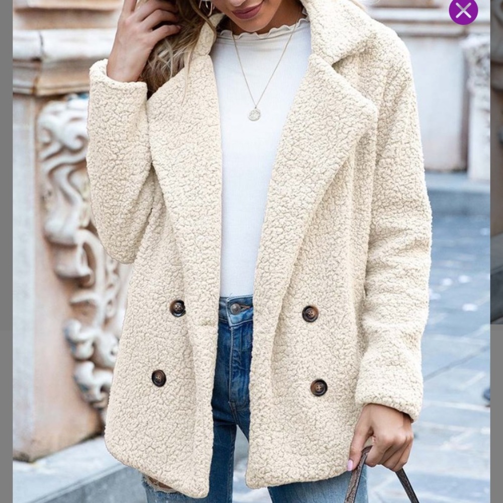 BNWT Beige Plush Peacoat